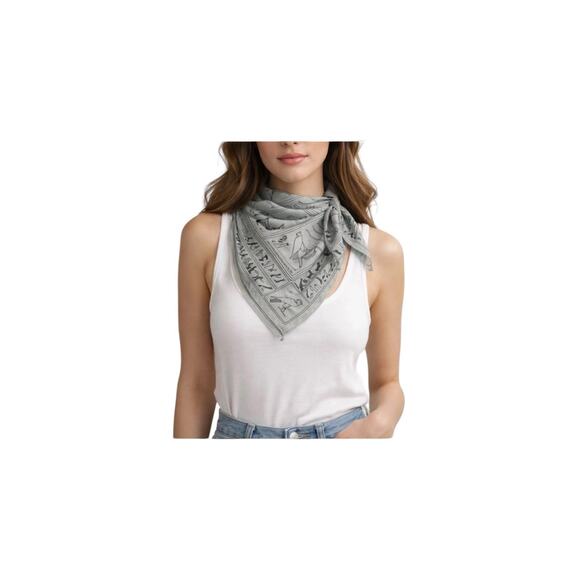 Metropolitan Museum of Art Accessories - Metropolitan Museum of Art Egyptian Hieroglyph Silk Scarf 21x21 Gray Vintage
